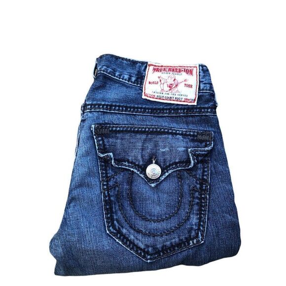 Vintage True Religion Jeans Size 32 BILLY GIANT BIG T Blue - Picture 7 of 8